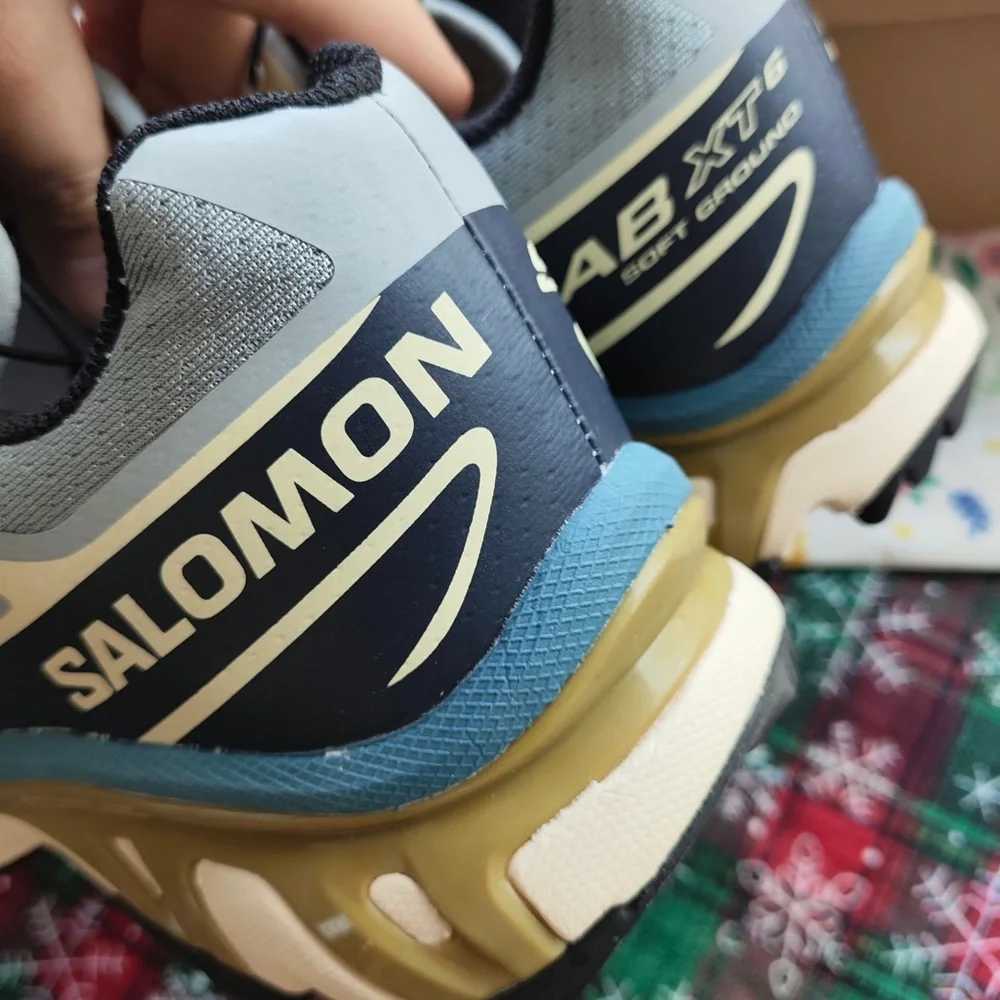 Salomon Men’s Gray, Blue & Cream Trail Sneakers